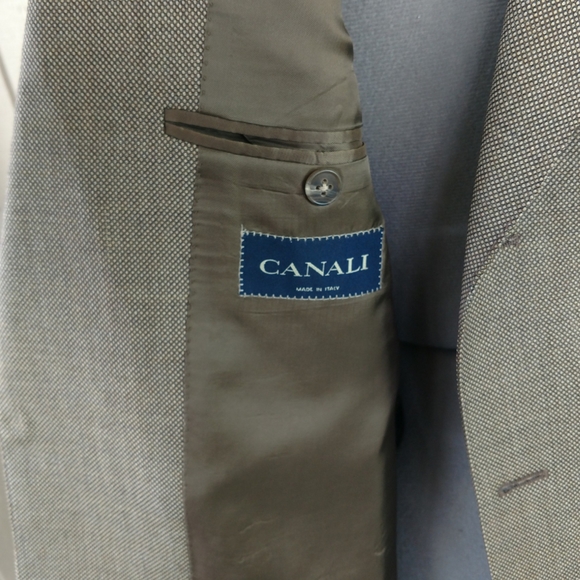 LAST CHANCE Canali Italy brown birds eye wool blazer men 42 L - Picture 7 of 9